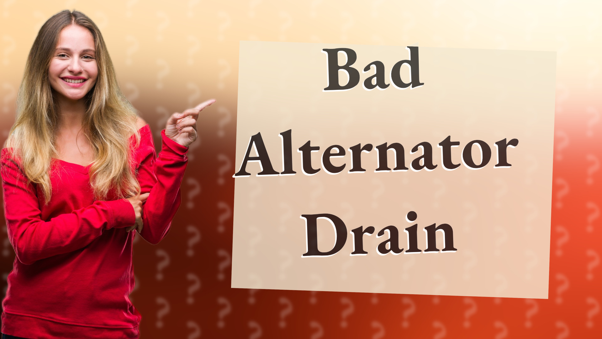 Bad Alternator Drain