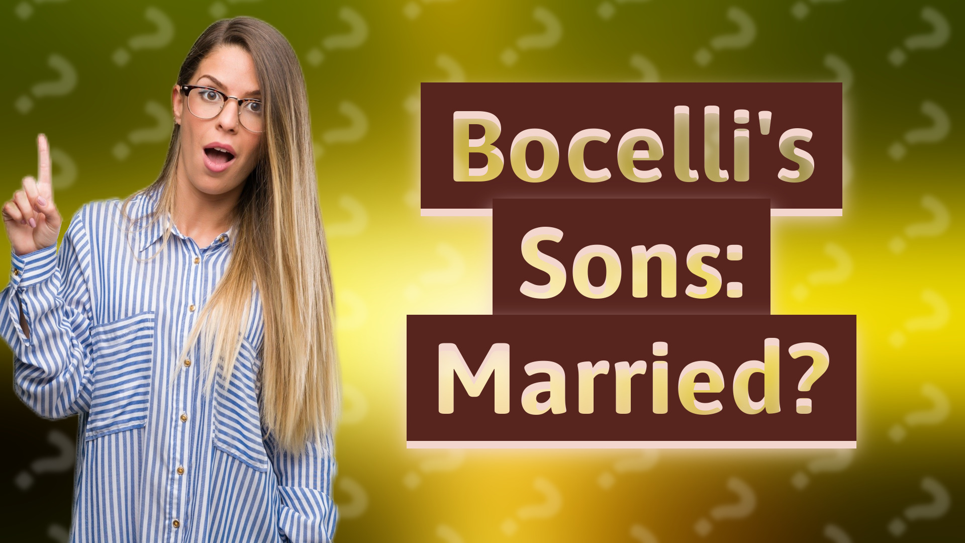 Bocelli's Sons: Married?