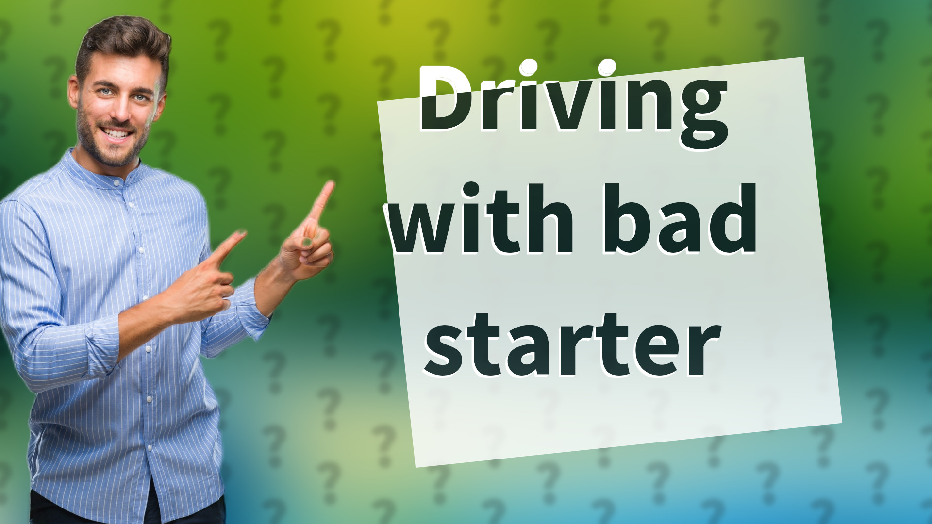 Driving with bad starter