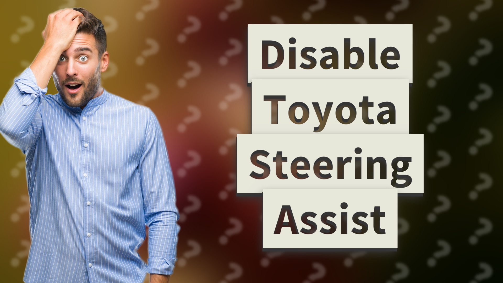 Disable Toyota Steering Assist