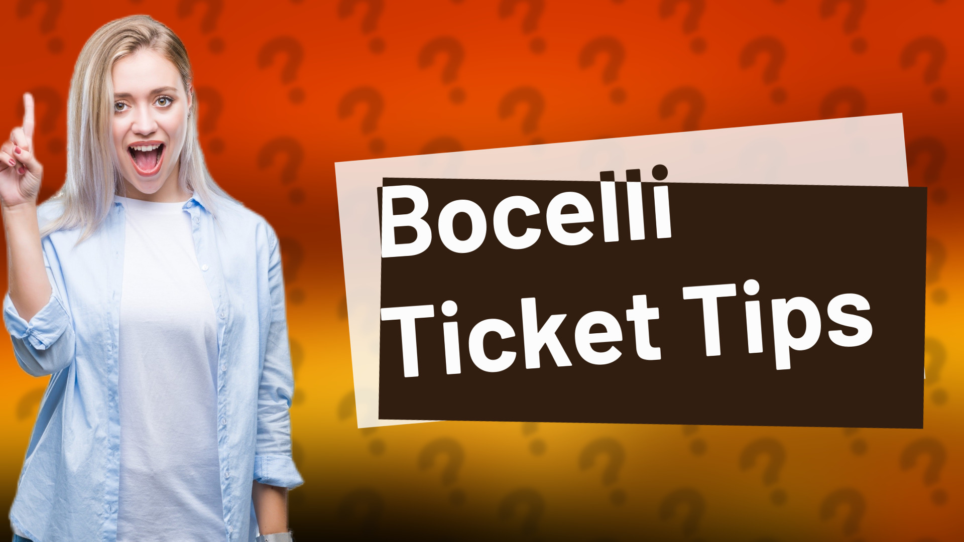 Bocelli Ticket Tips