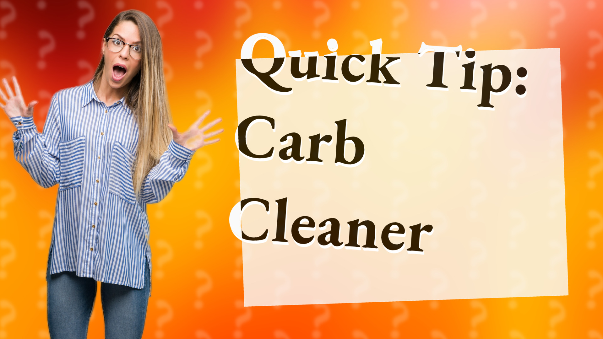 Quick Tip: Carb Cleaner