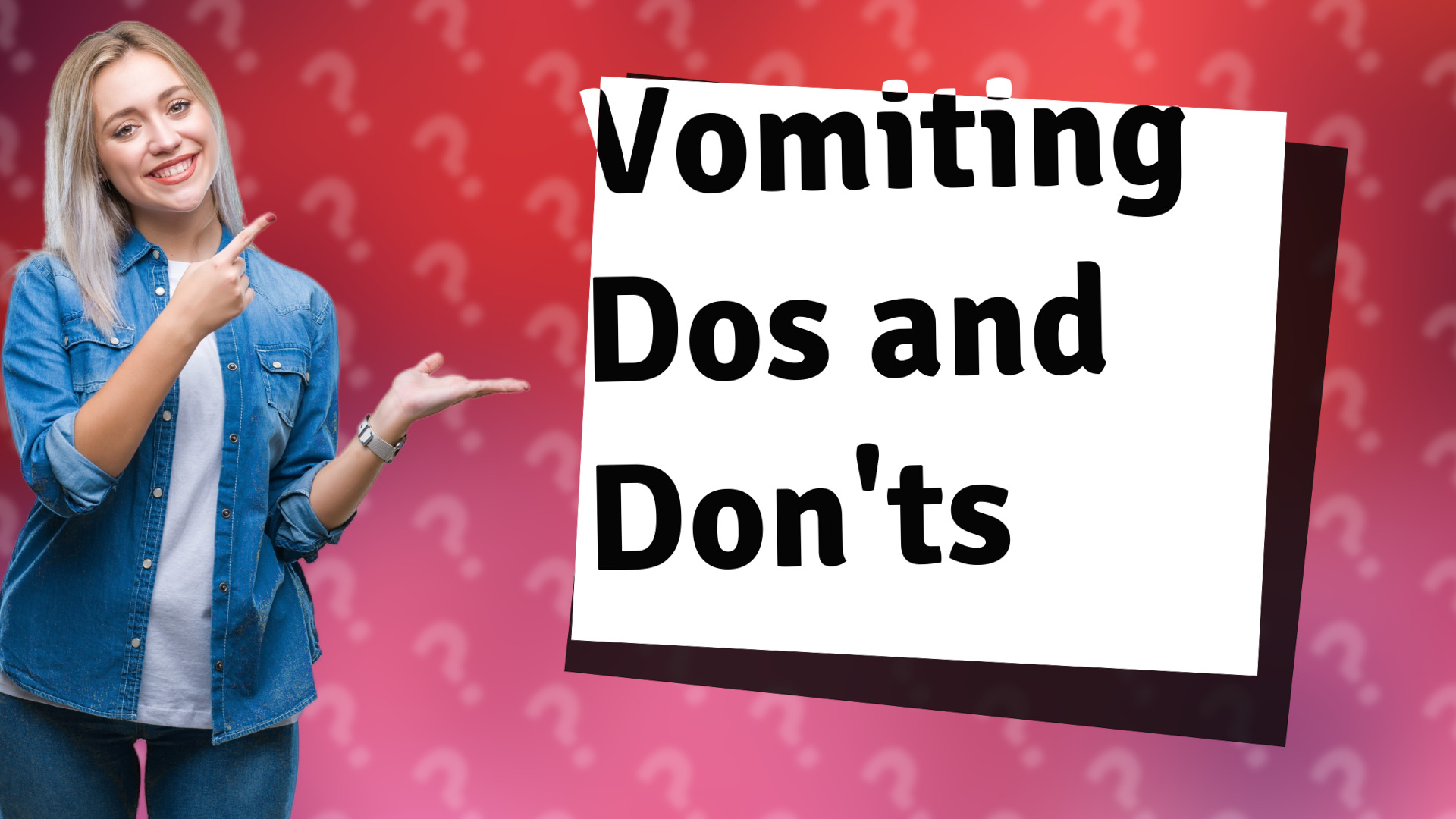 Vomiting Dos and Don'ts