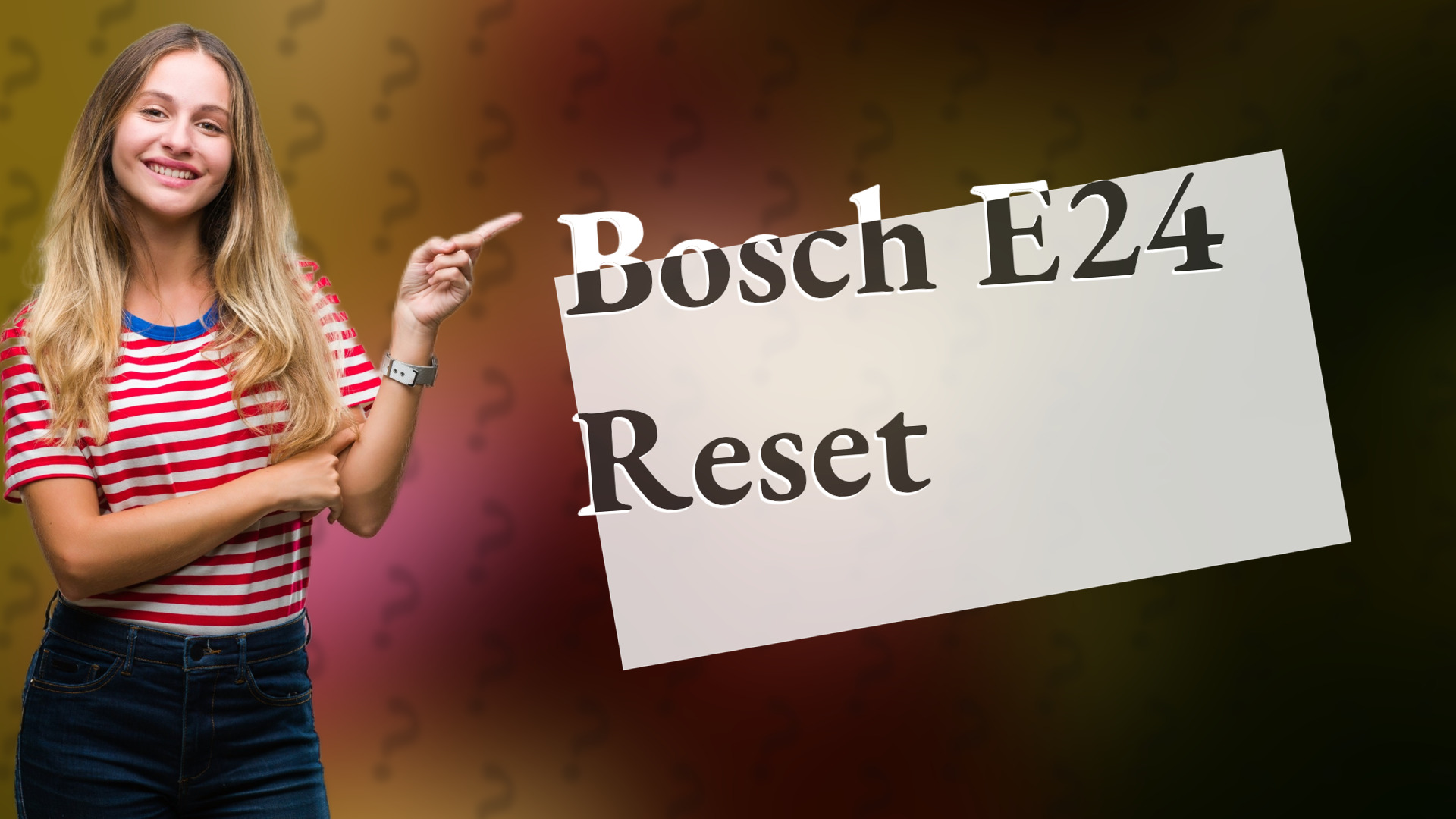 Bosch E24 Reset