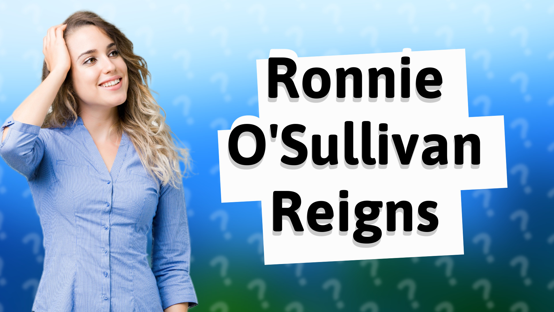 Ronnie O'Sullivan Reigns