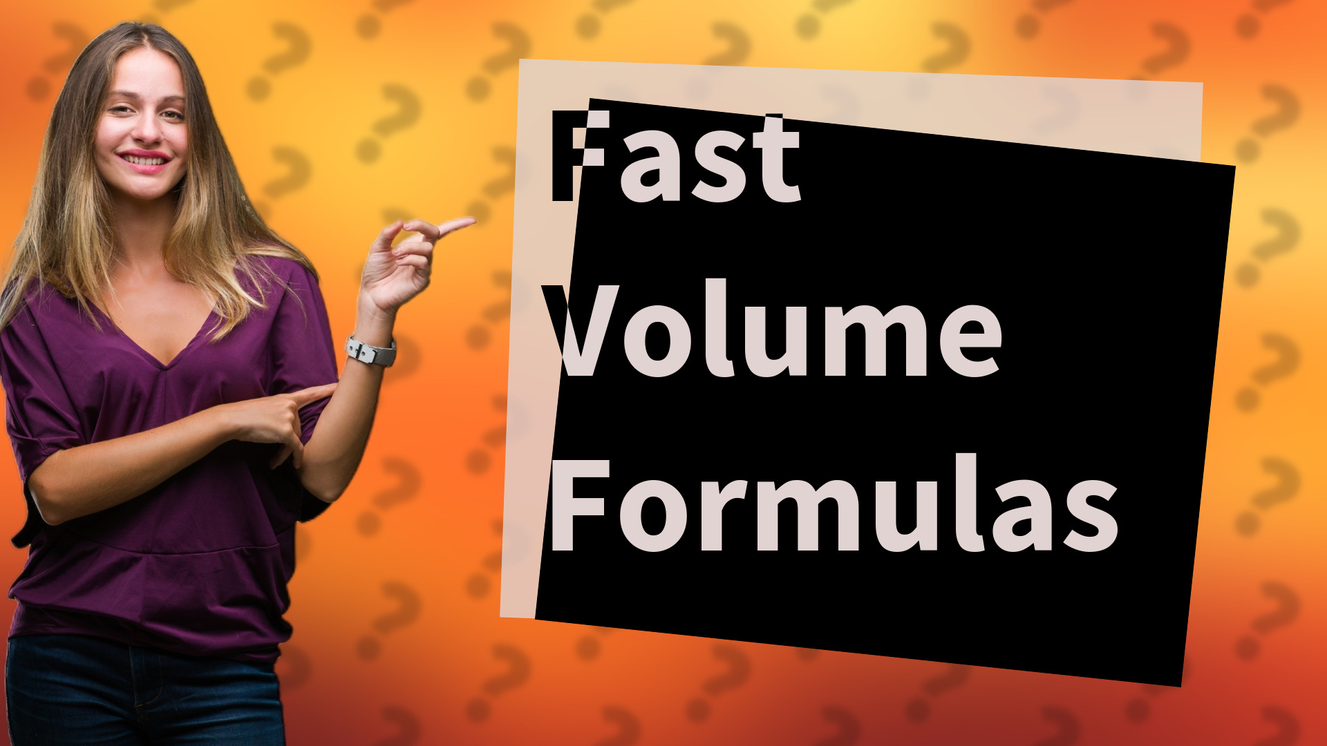 Fast Volume Formulas