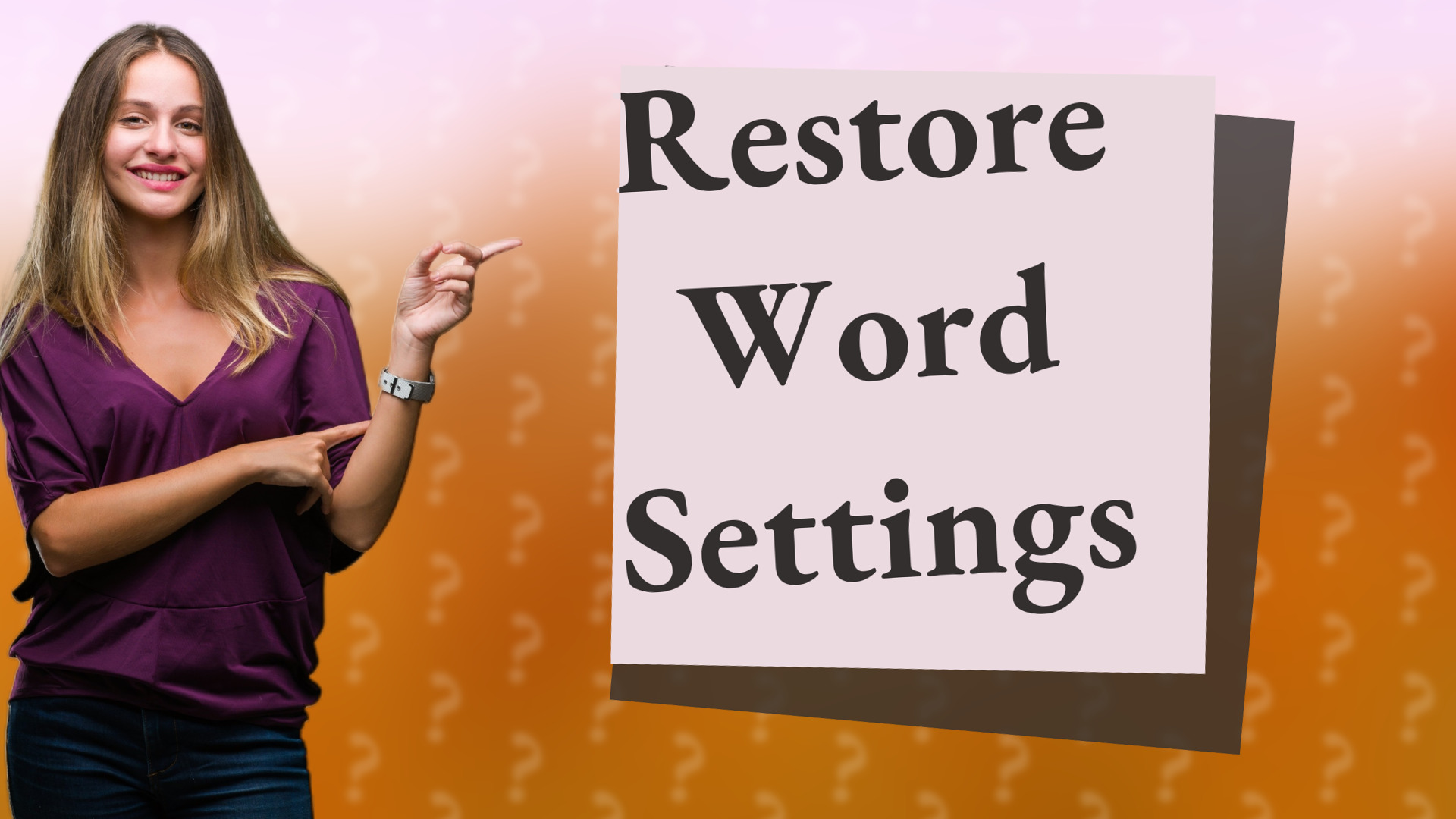 Restore Word Settings