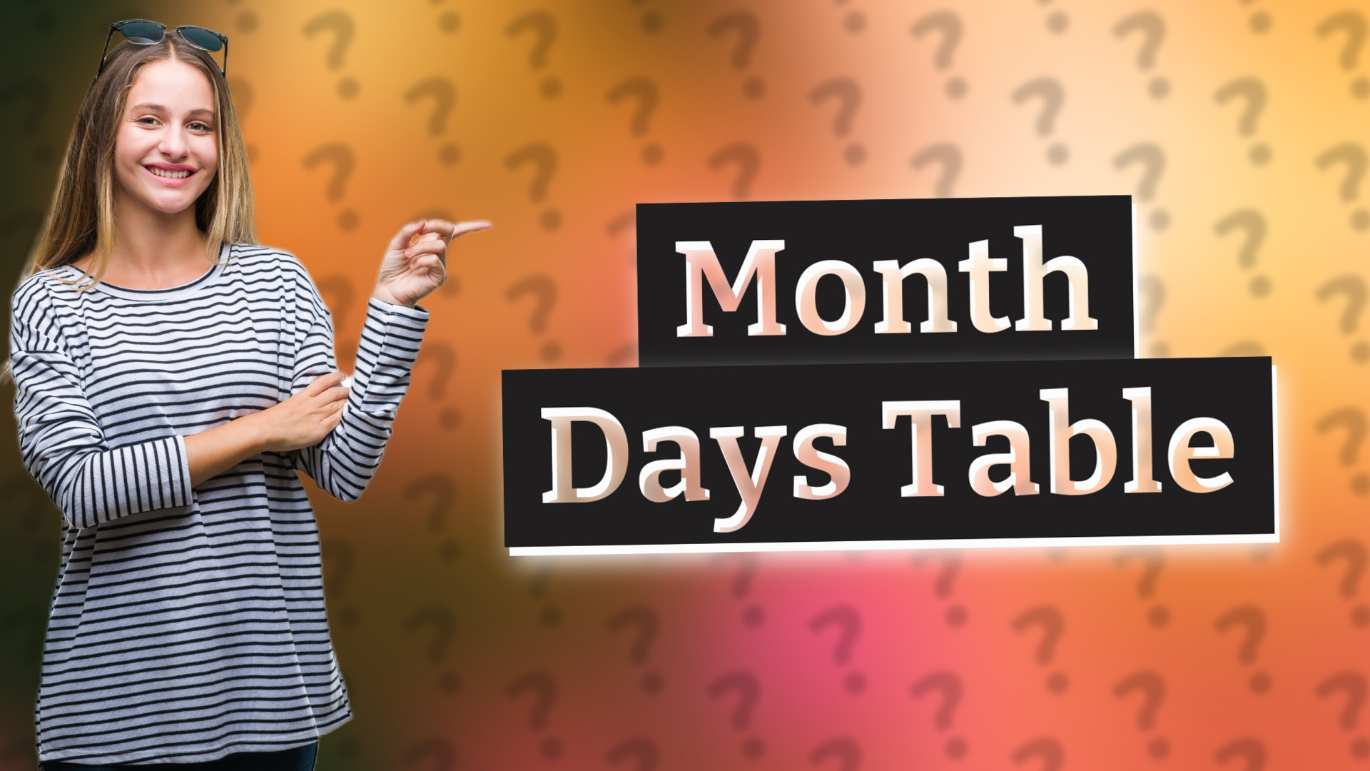 Month Days Table