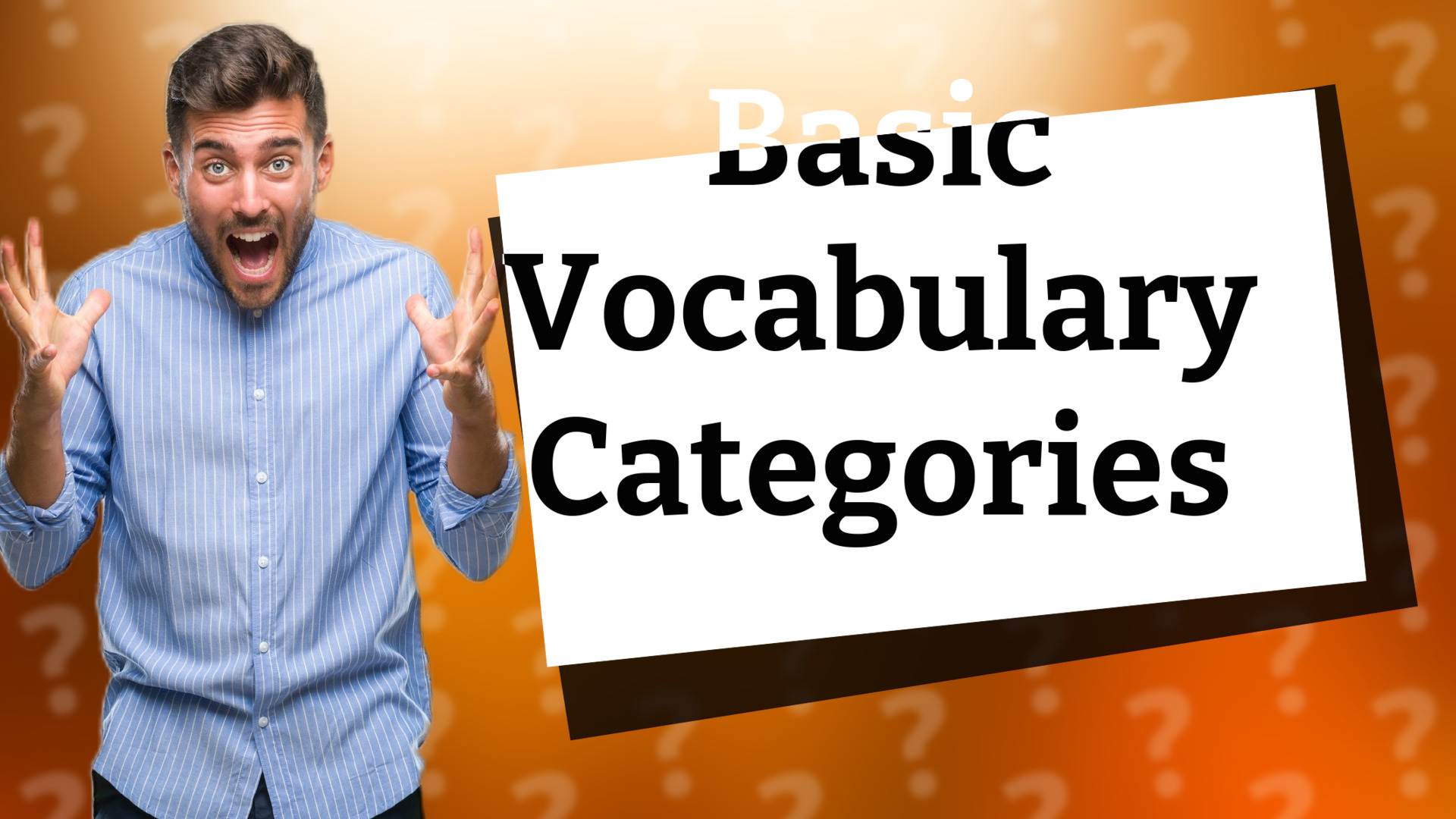 Basic Vocabulary Categories