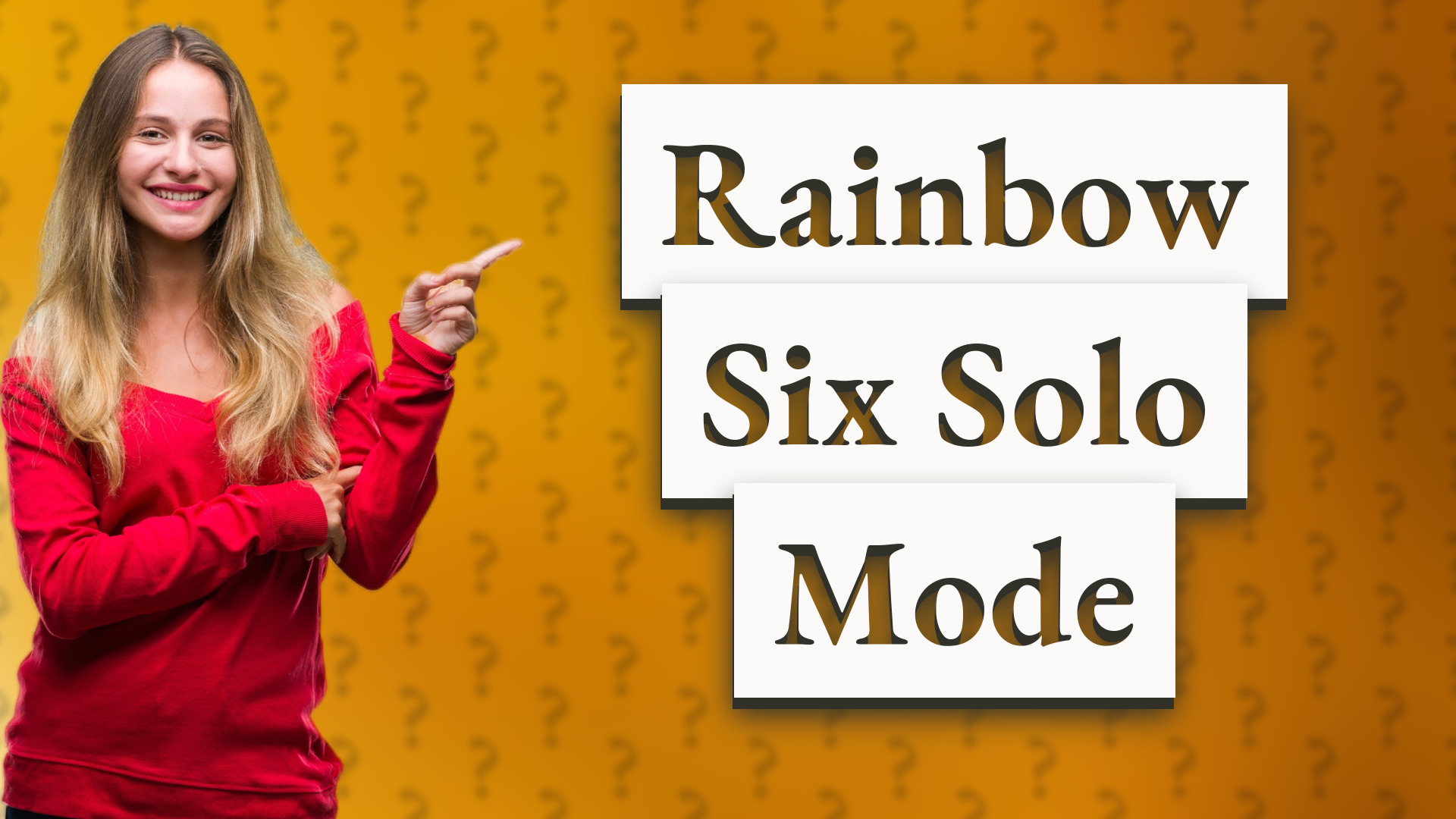 Rainbow Six Solo Mode
