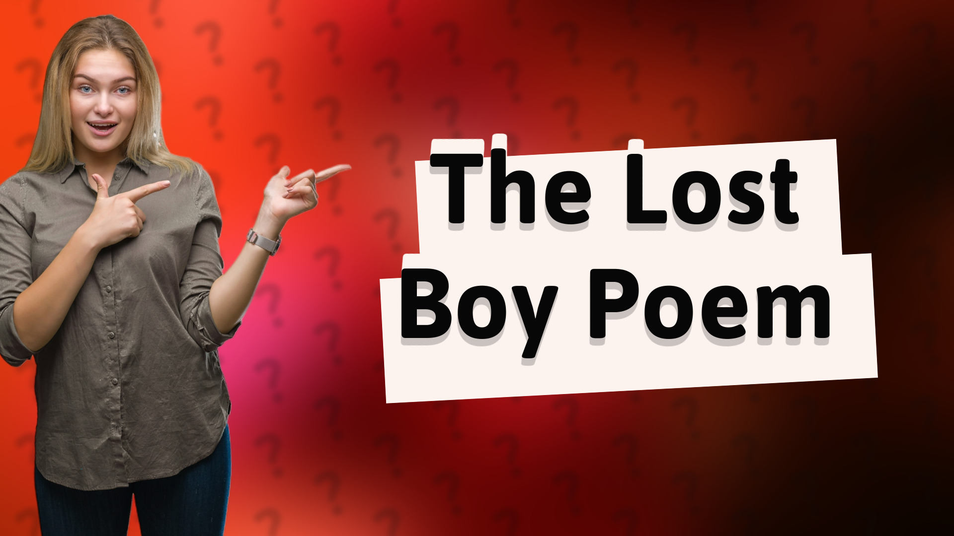 The Lost Boy Poem