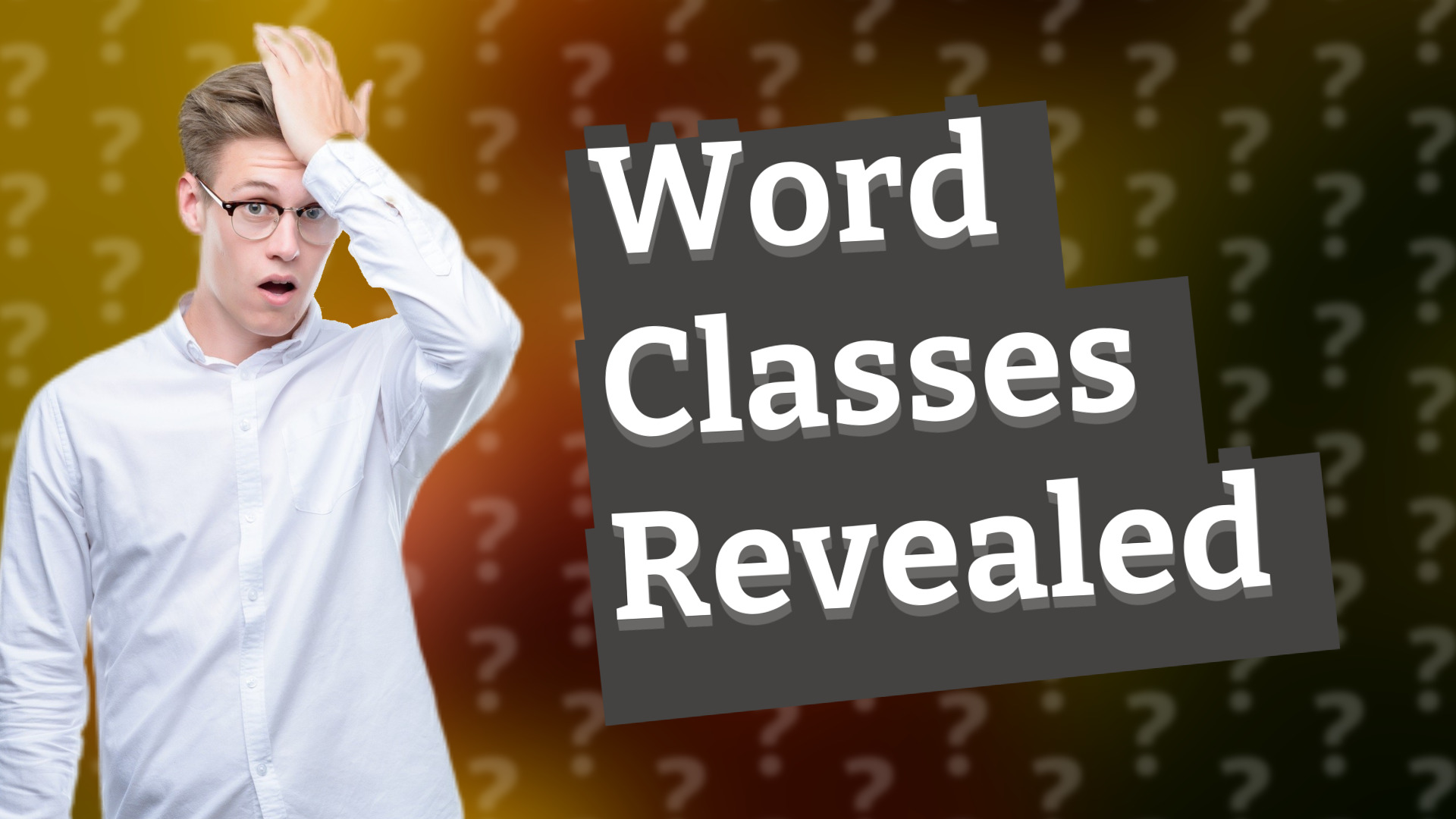 Word Classes Revealed