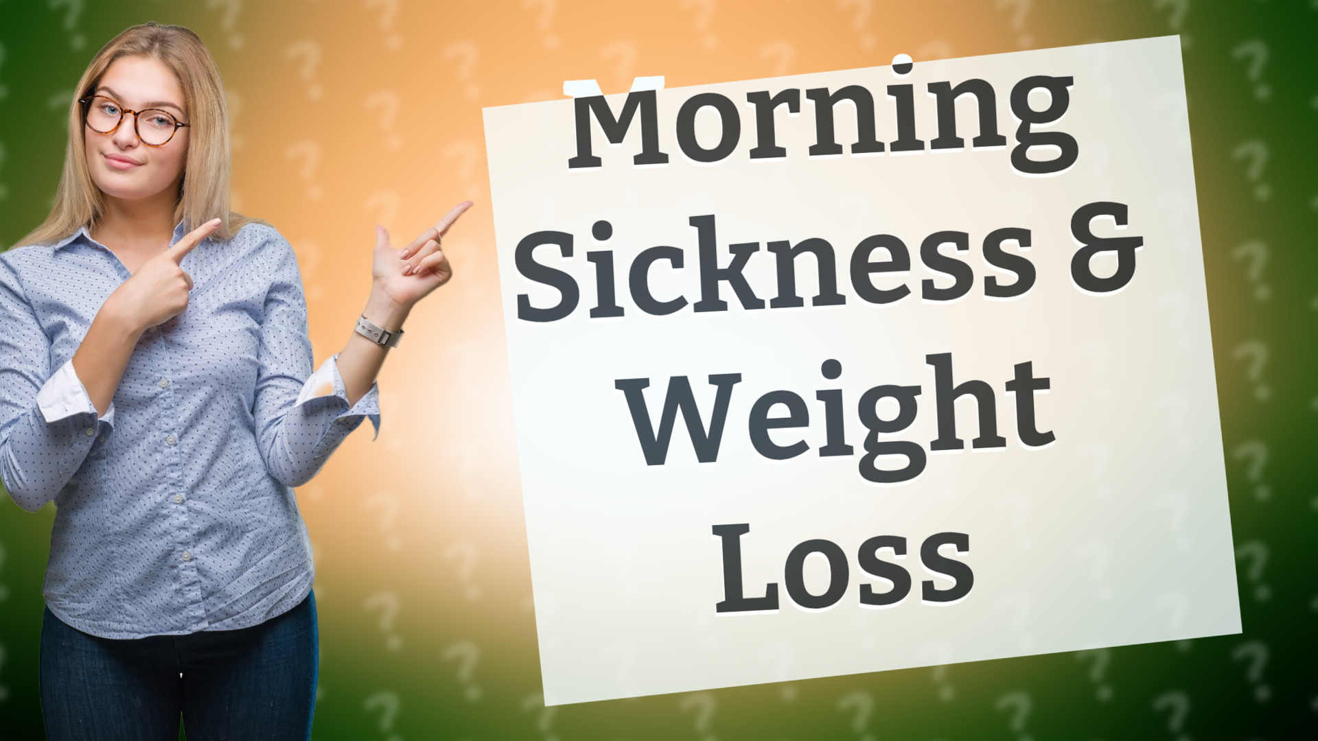 Morning Sickness & Weight Loss