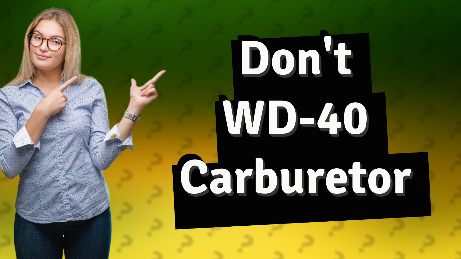 Don't WD-40 Carburetor
