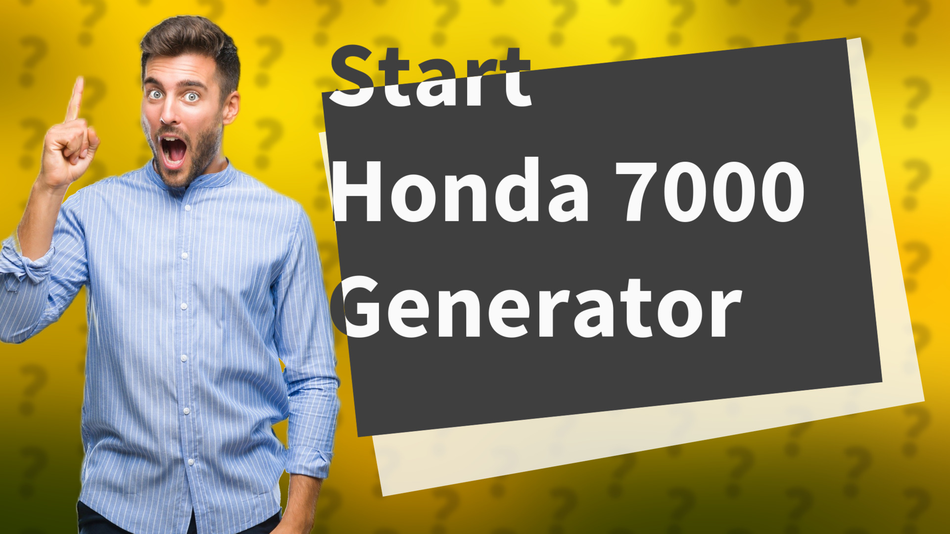 Start Honda 7000 Generator