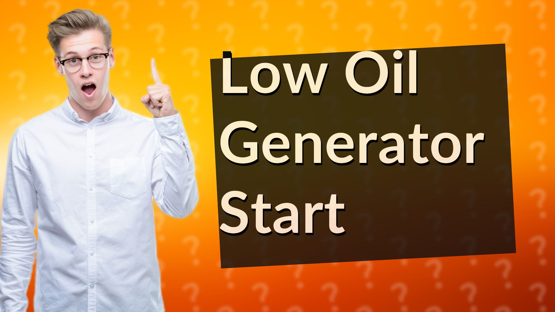 Low Oil Generator Start