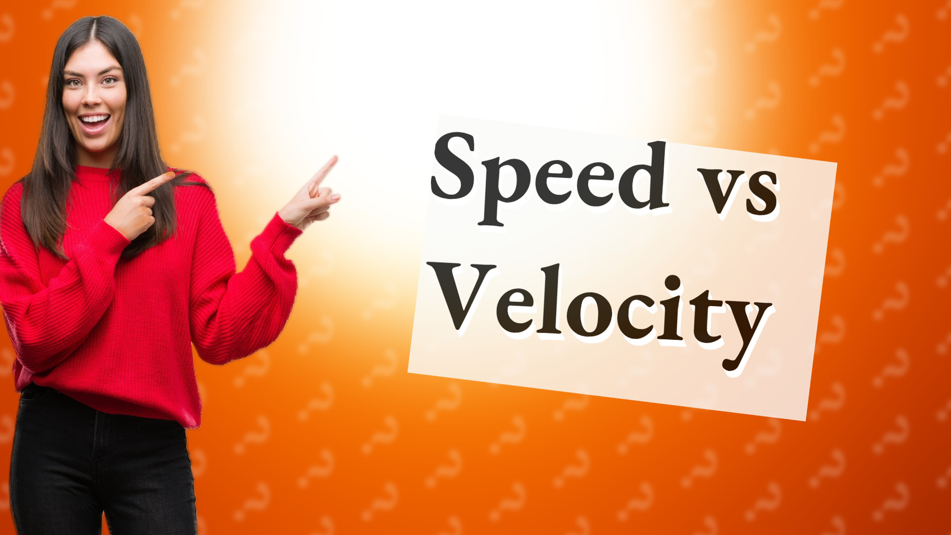 Speed vs Velocity
