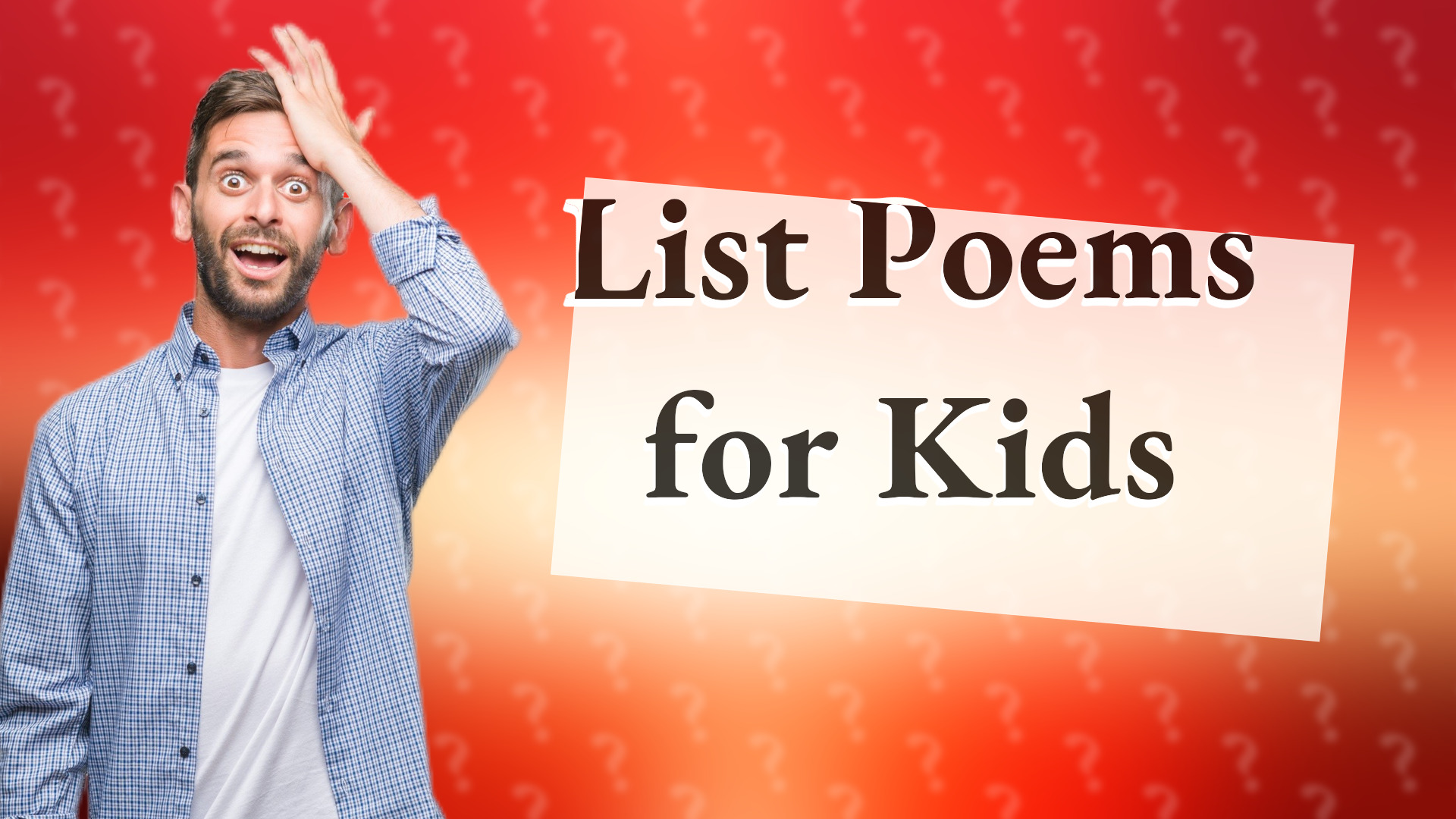 List Poems for Kids