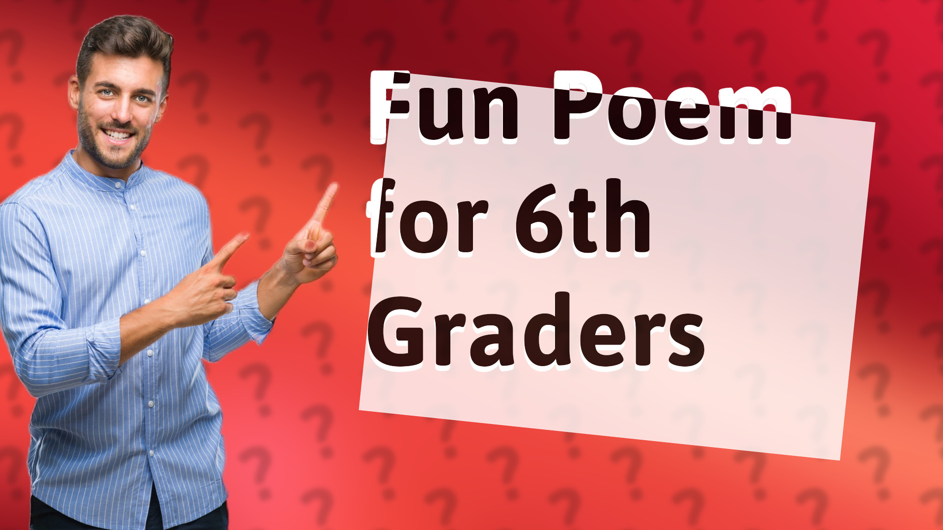 Fun Poem for 6th Graders