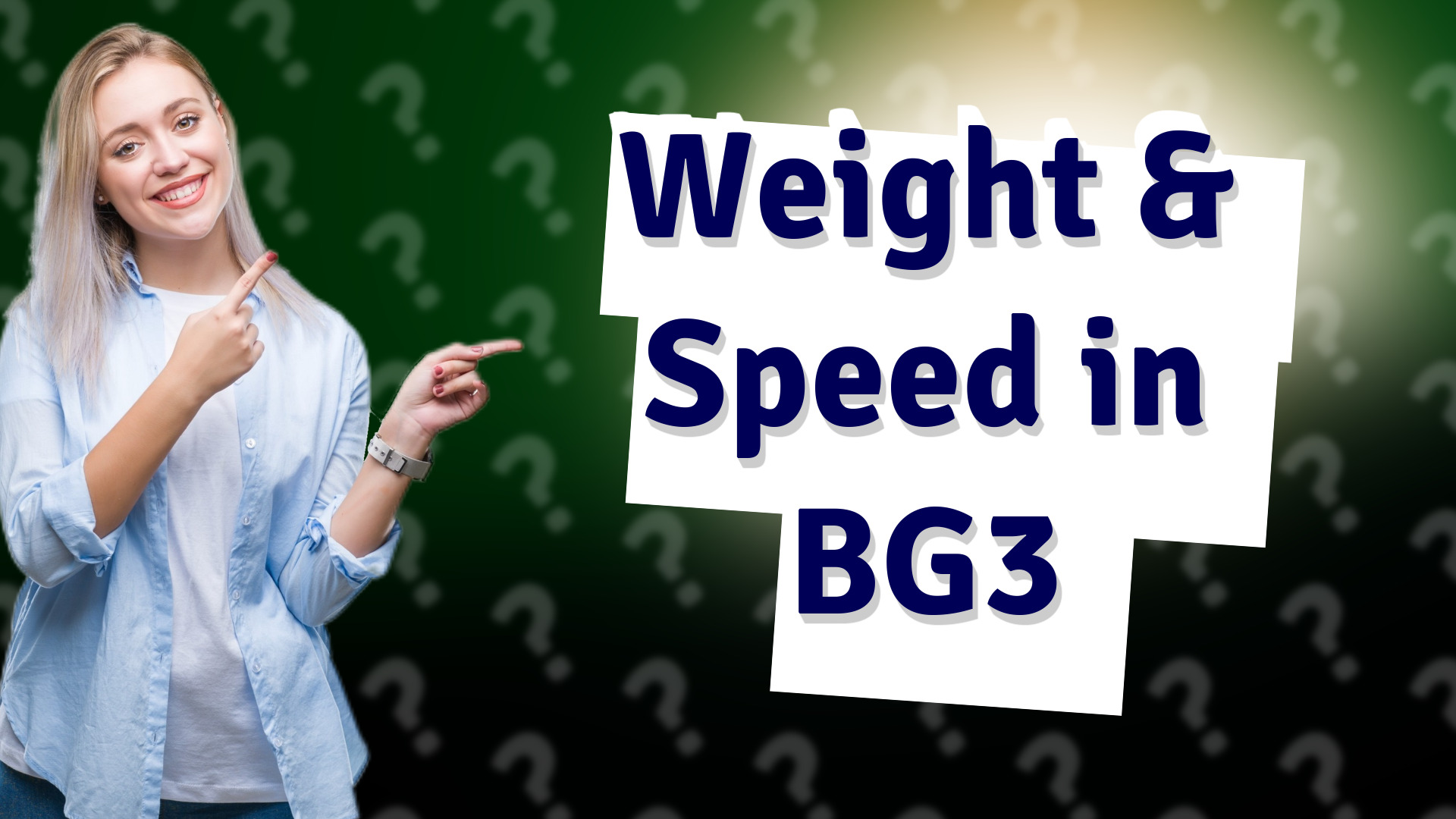 Weight & Speed in BG3