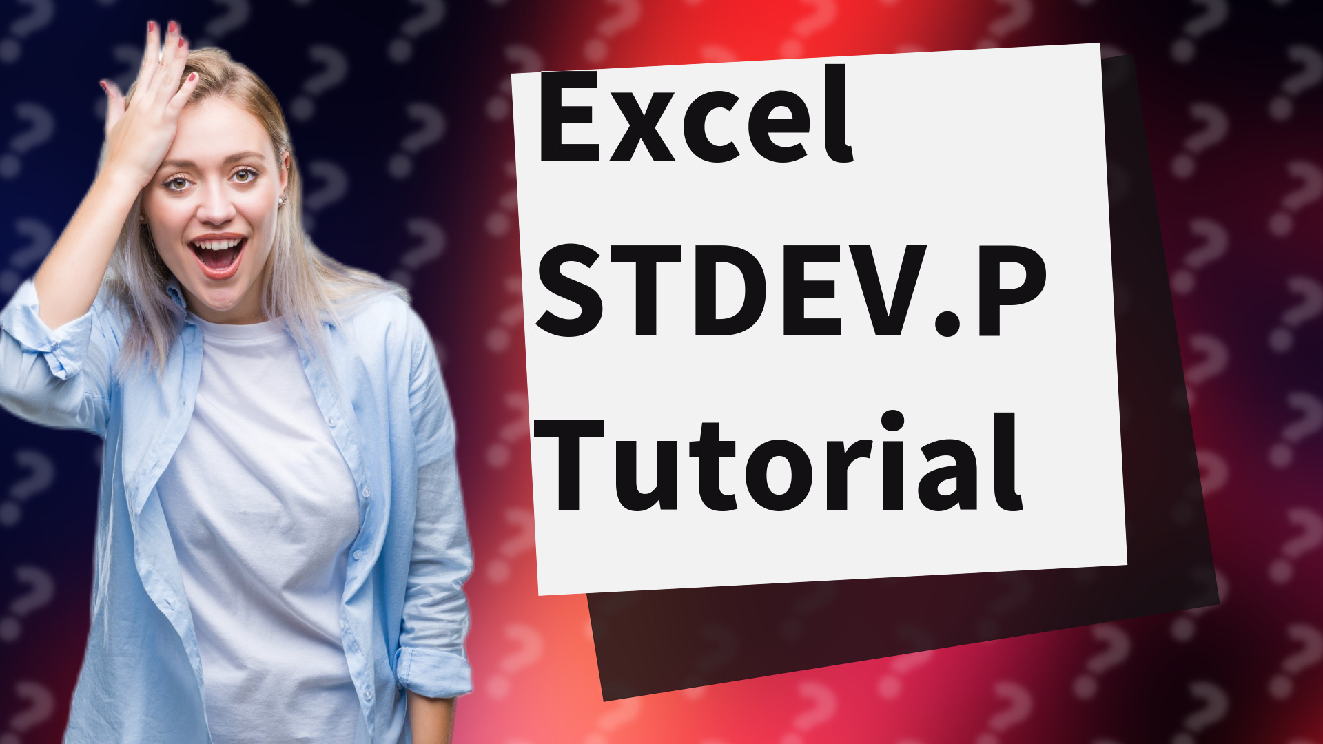 Excel STDEV.P Tutorial