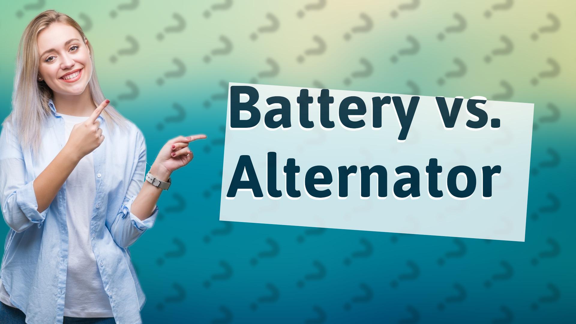 Battery vs. Alternator