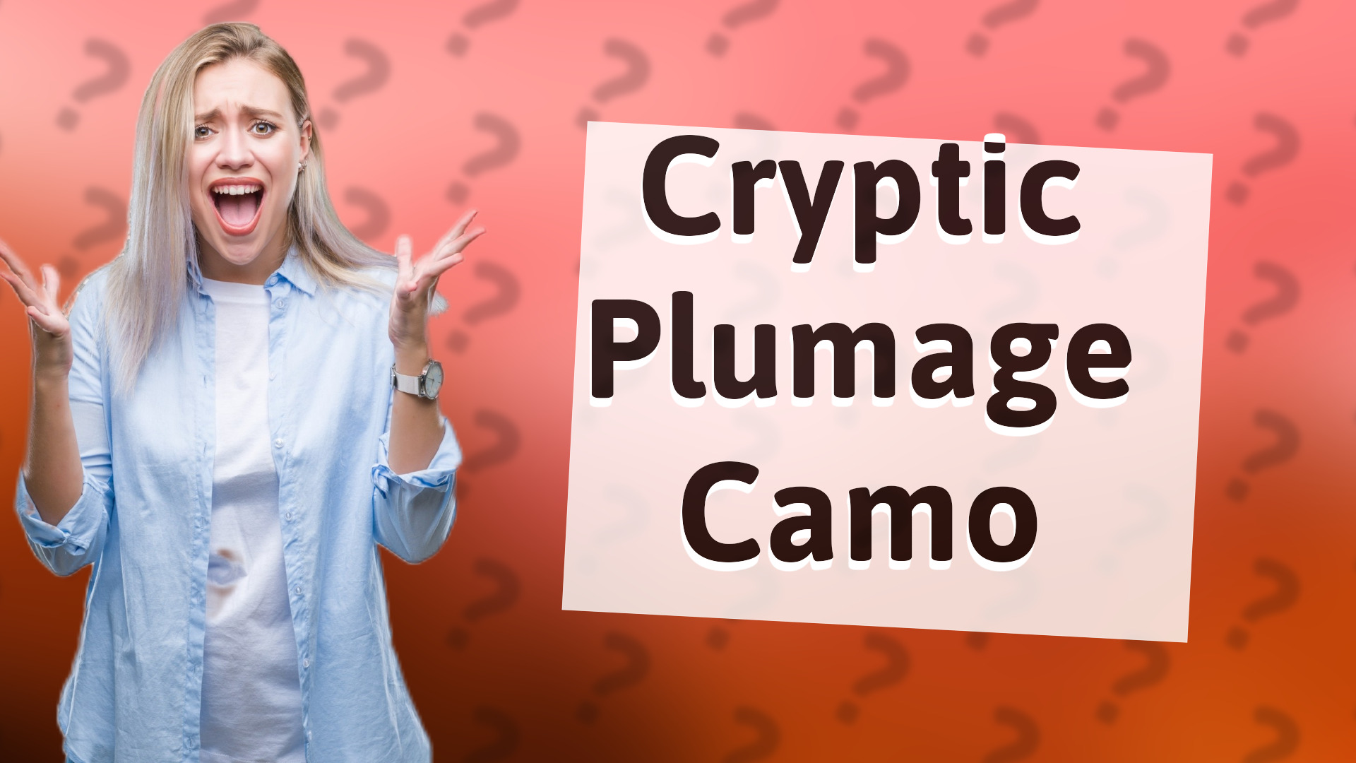 Cryptic Plumage Camo