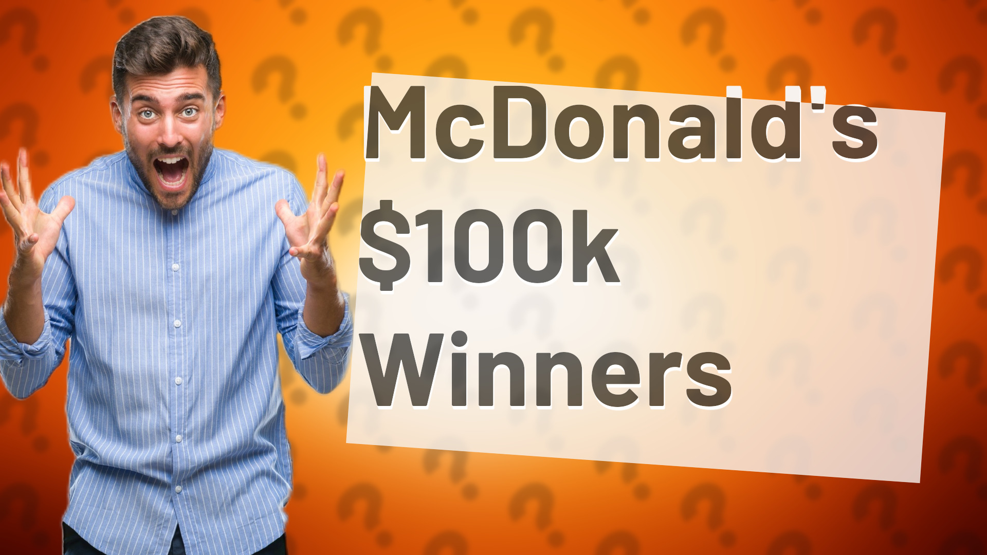 McDonald's $100k Winners