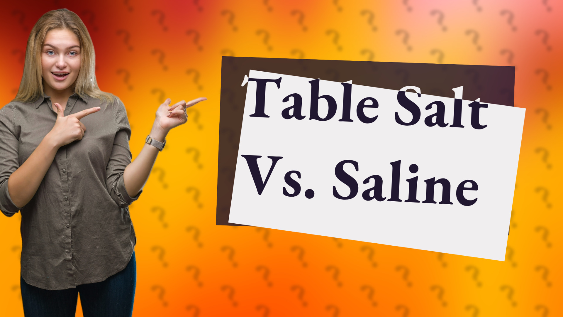 Table Salt Vs. Saline