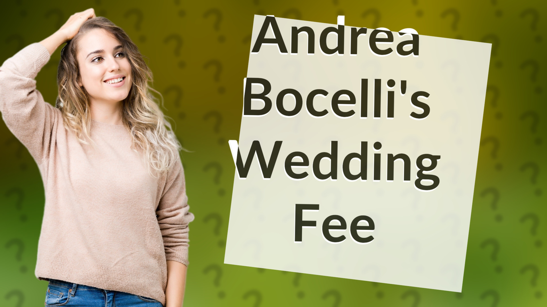 Andrea Bocelli's Wedding Fee