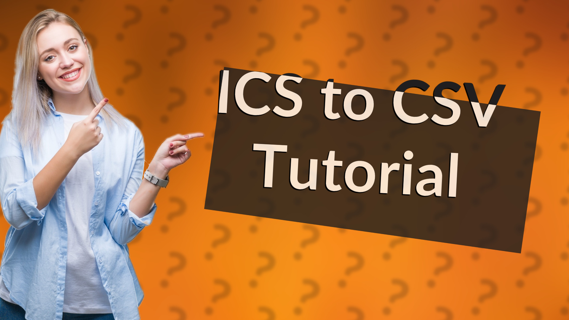ICS to CSV Tutorial
