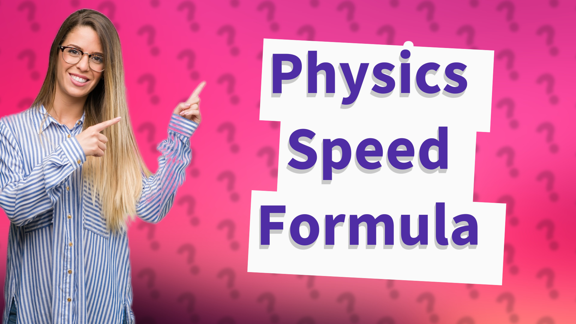 Physics Speed Formula