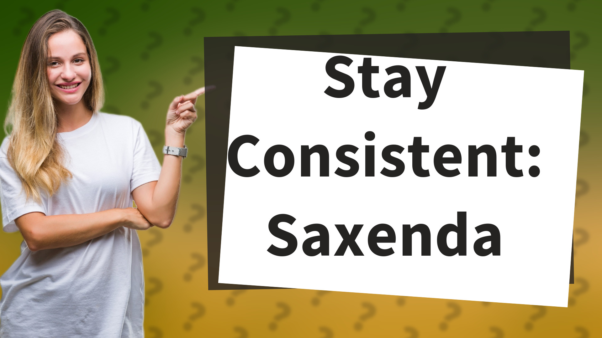 Stay Consistent: Saxenda