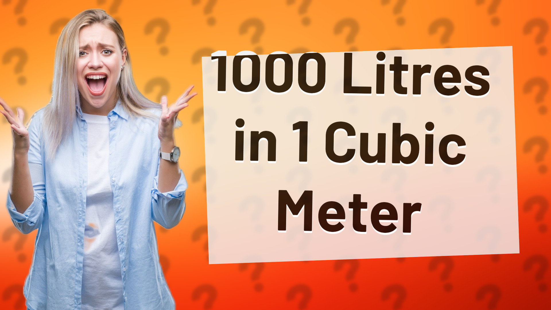 1000 Litres in 1 Cubic Meter