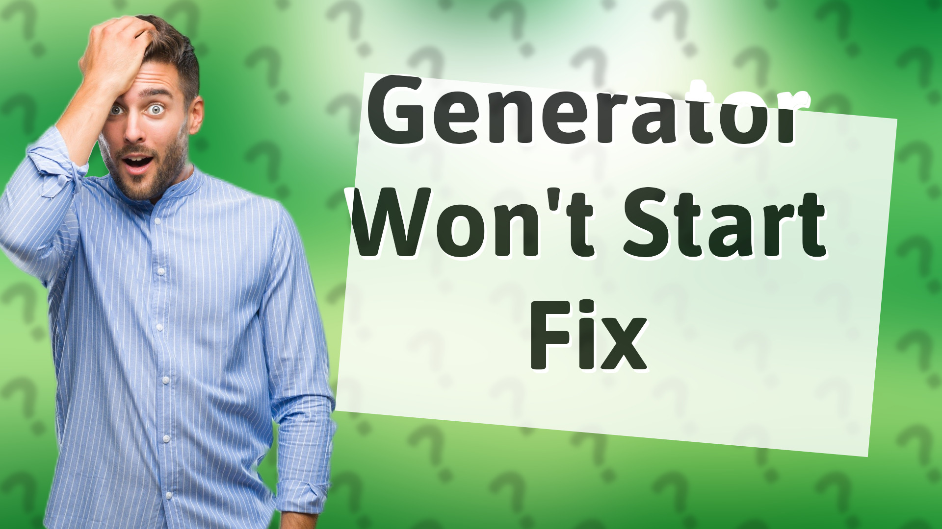Generator Won't Start Fix