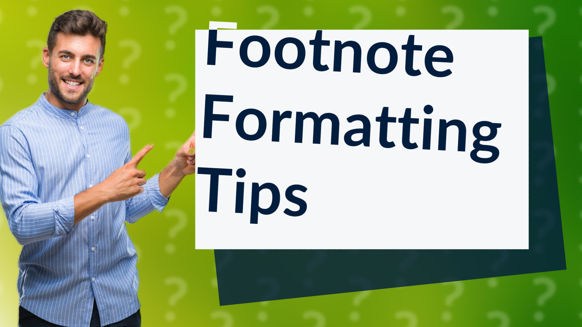 Footnote Formatting Tips
