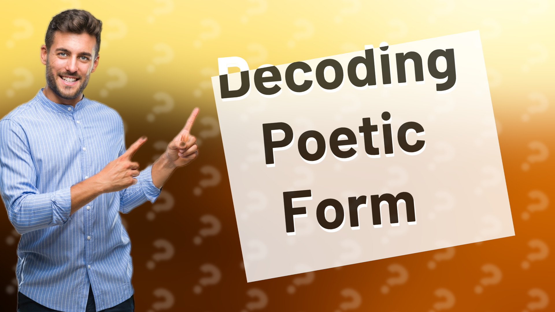 Decoding Poetic Form