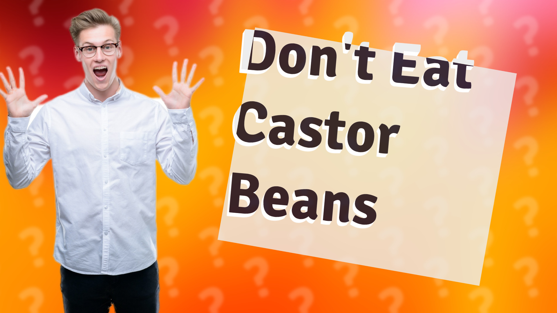 Don't Eat Castor Beans
