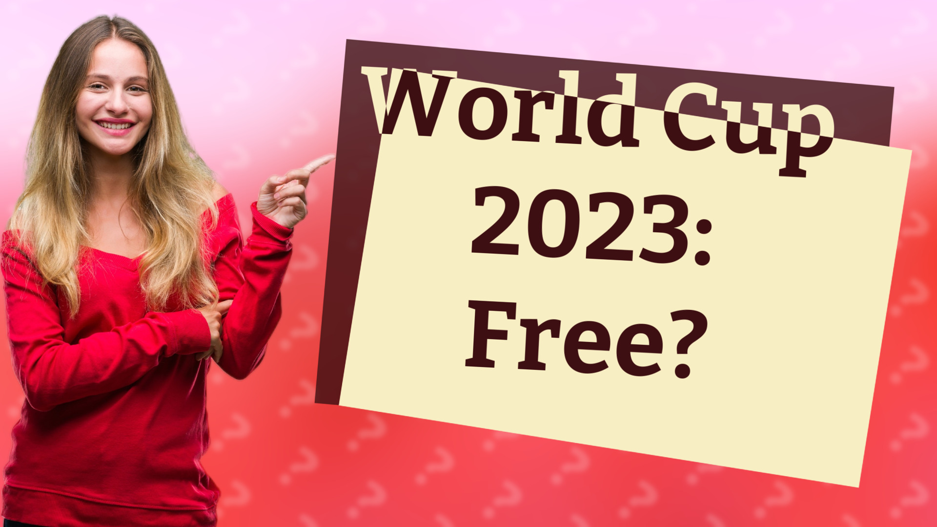 World Cup 2023: Free?