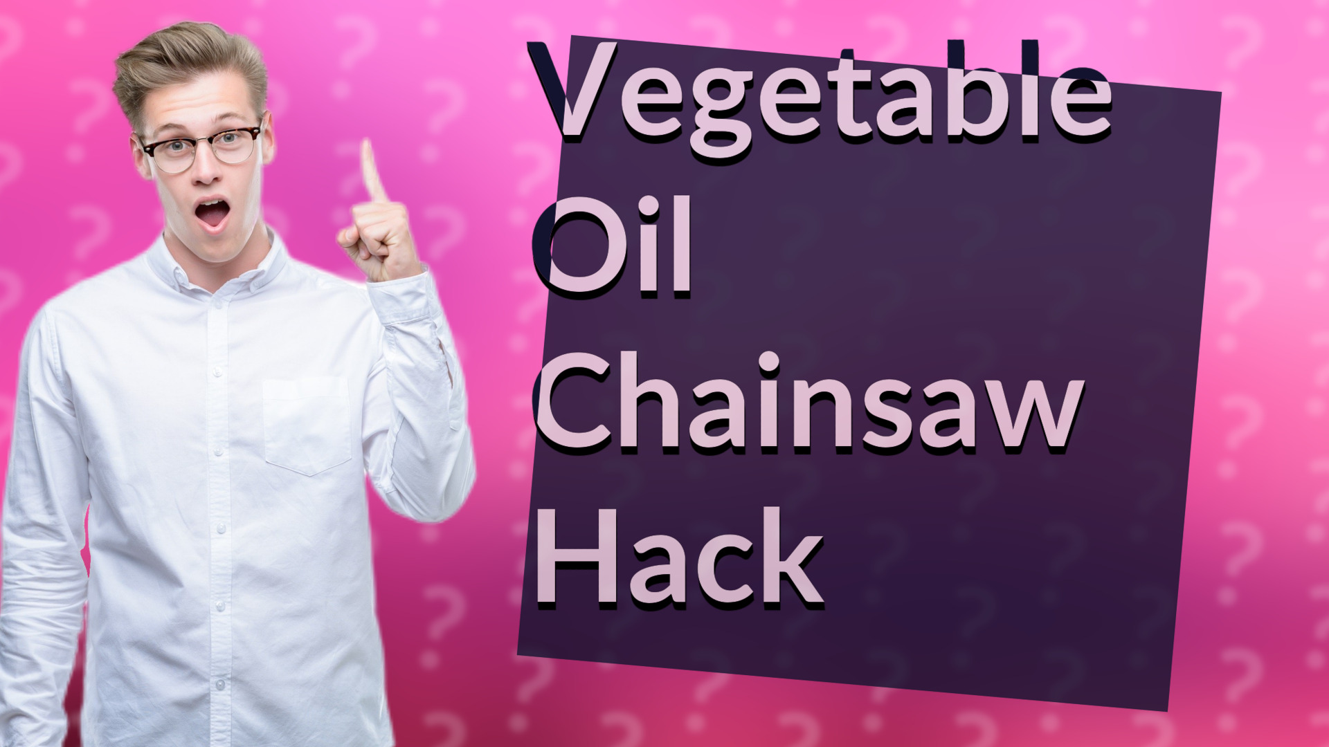 Vegetable Oil Chainsaw Hack