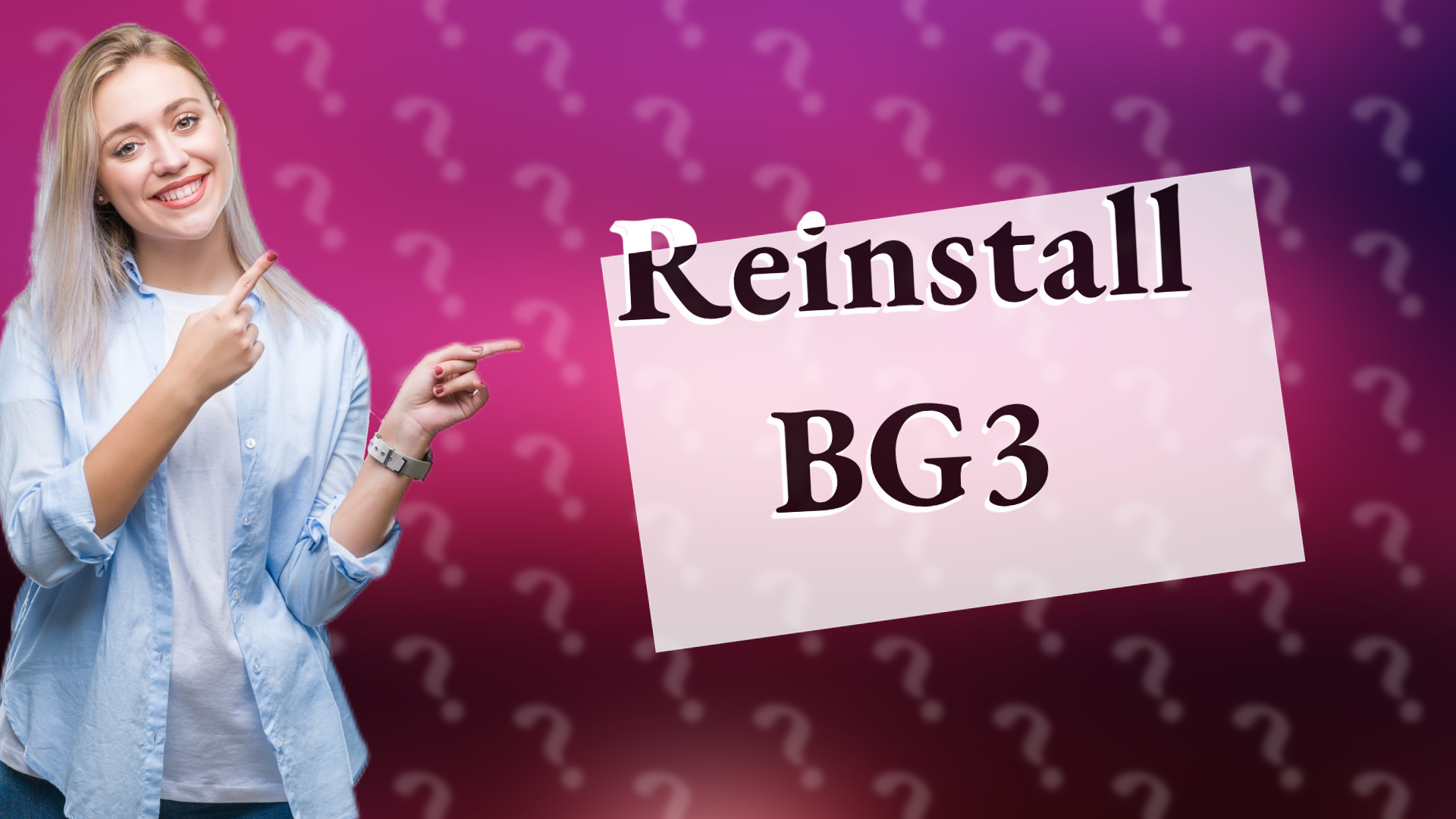 Reinstall BG3