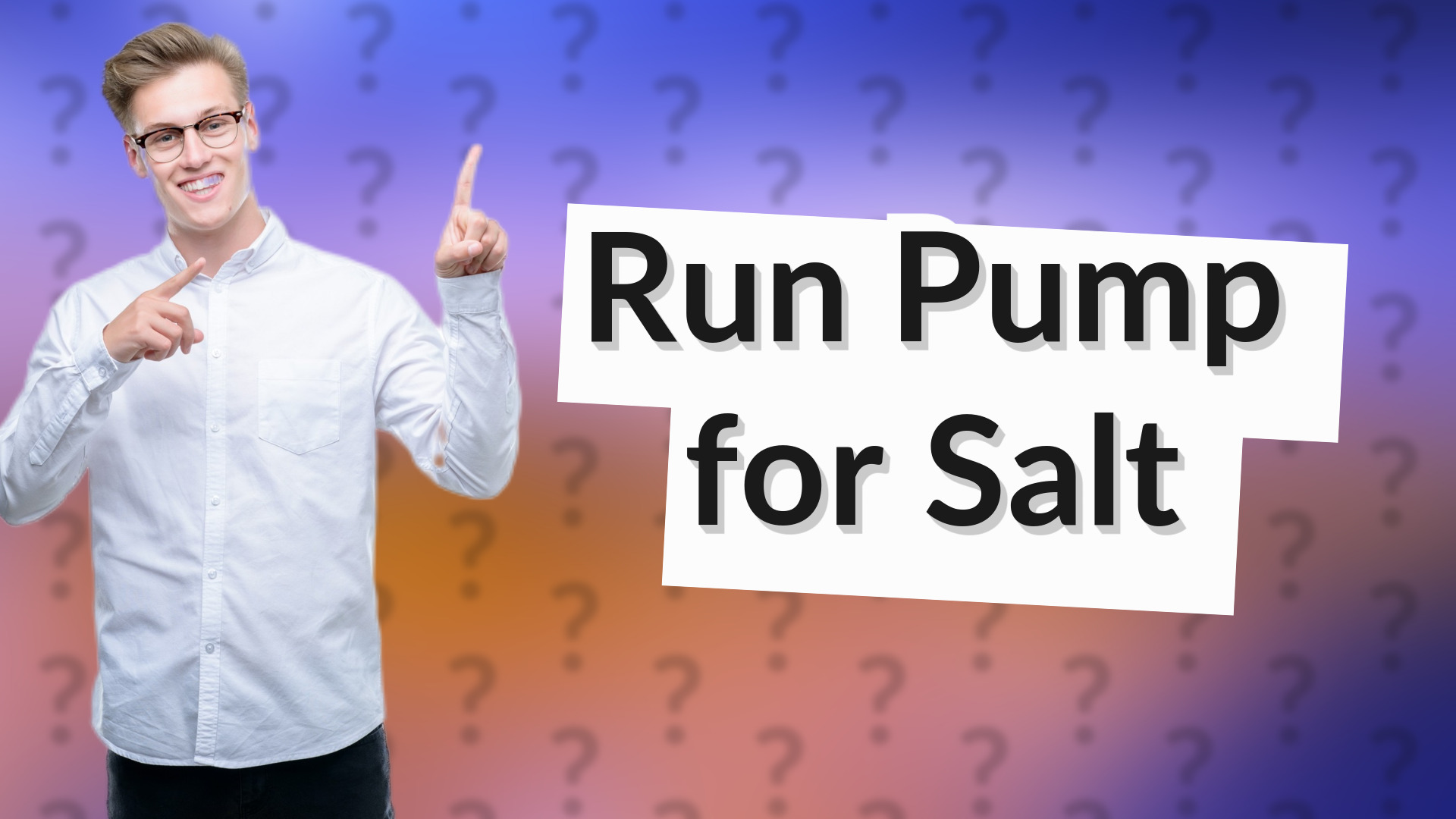 Run Pump for Salt