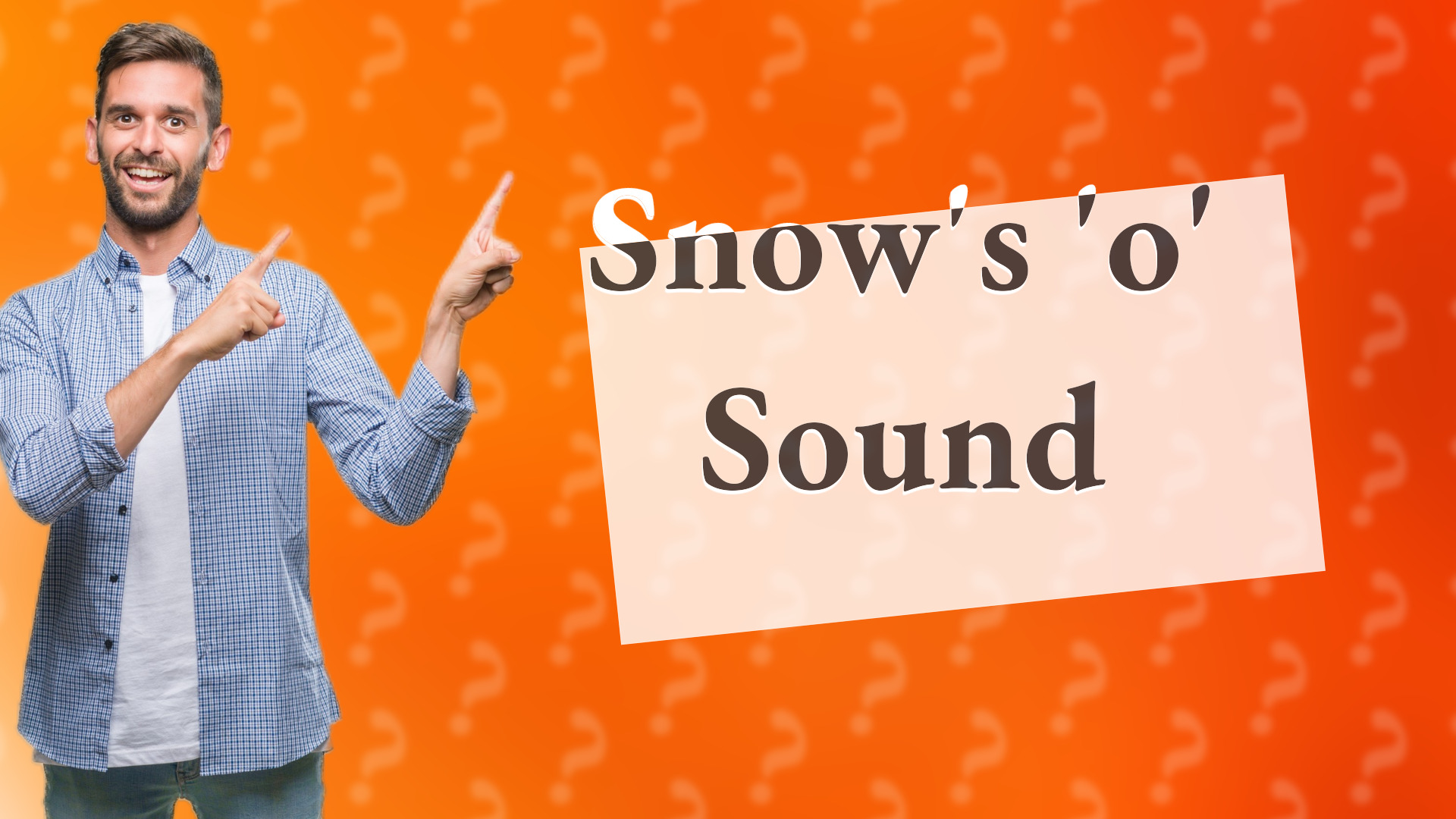 Snow's 'o' Sound