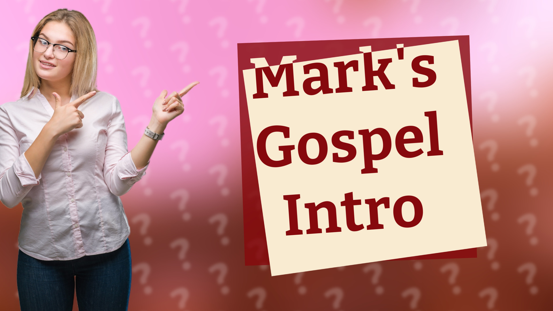 Mark's Gospel Intro