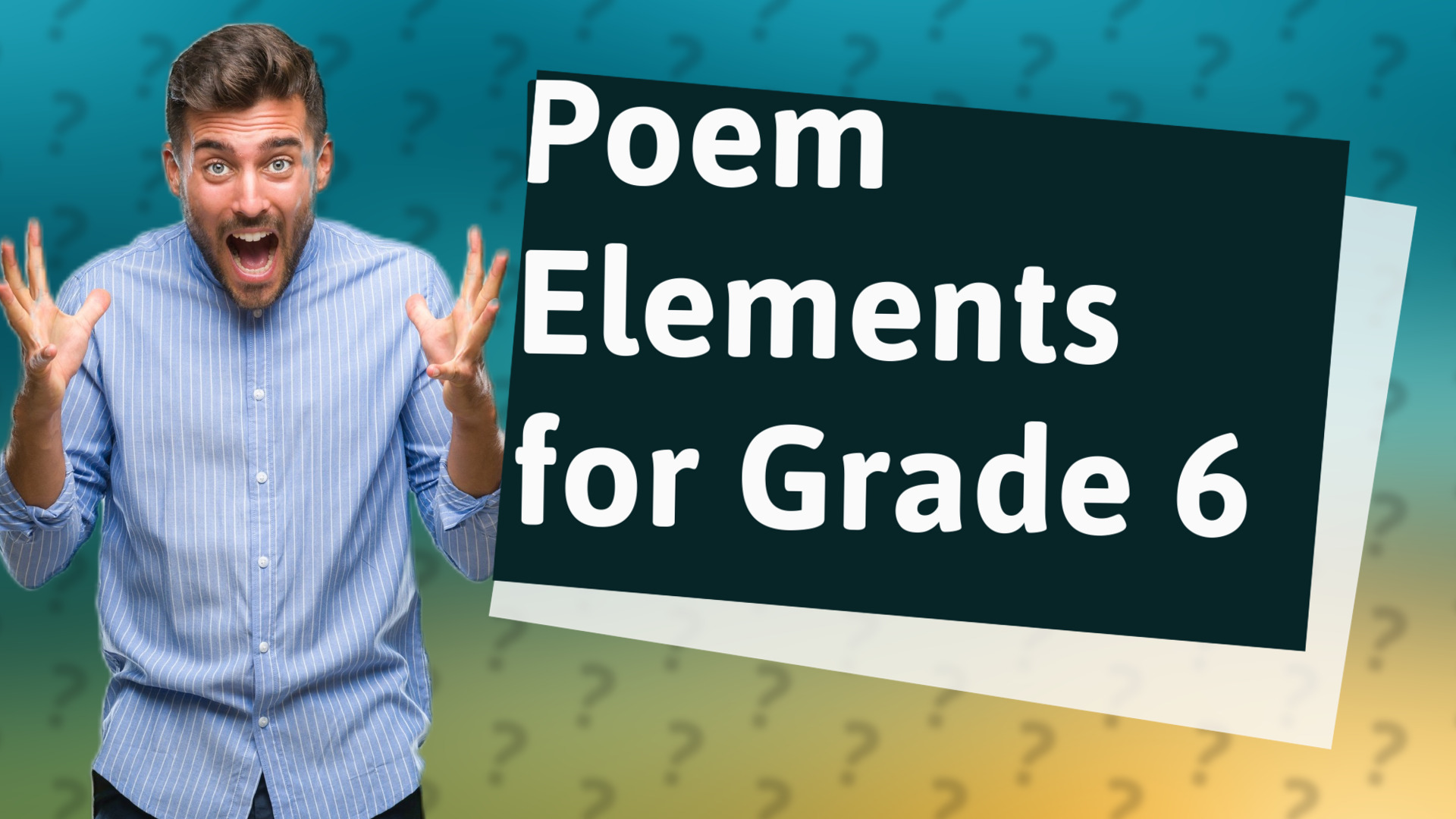 Poem Elements for Grade 6