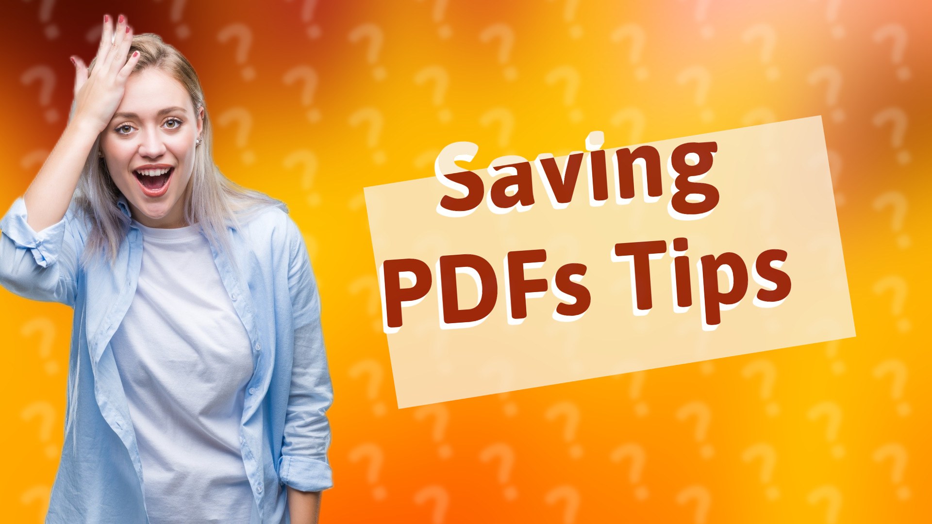 Saving PDFs Tips