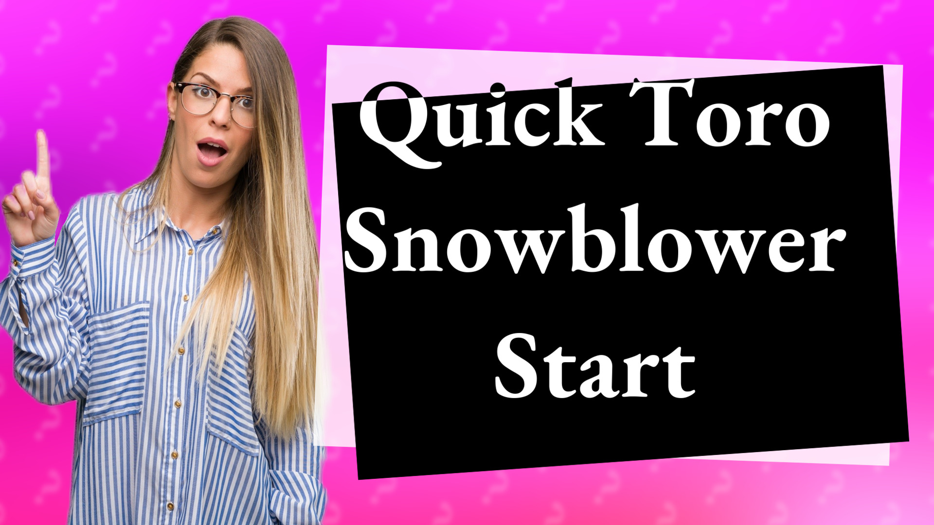 Quick Toro Snowblower Start