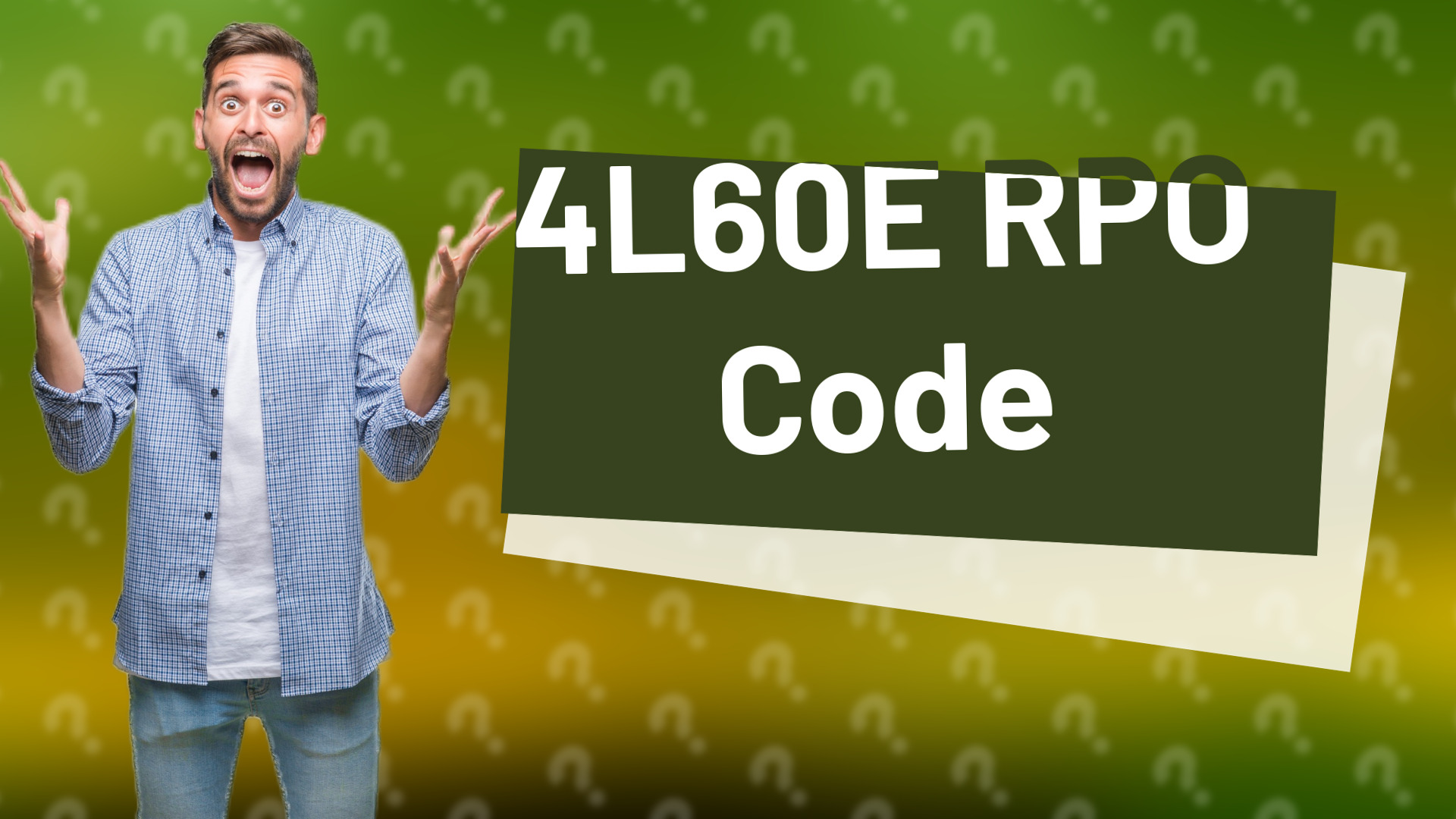 4L60E RPO Code