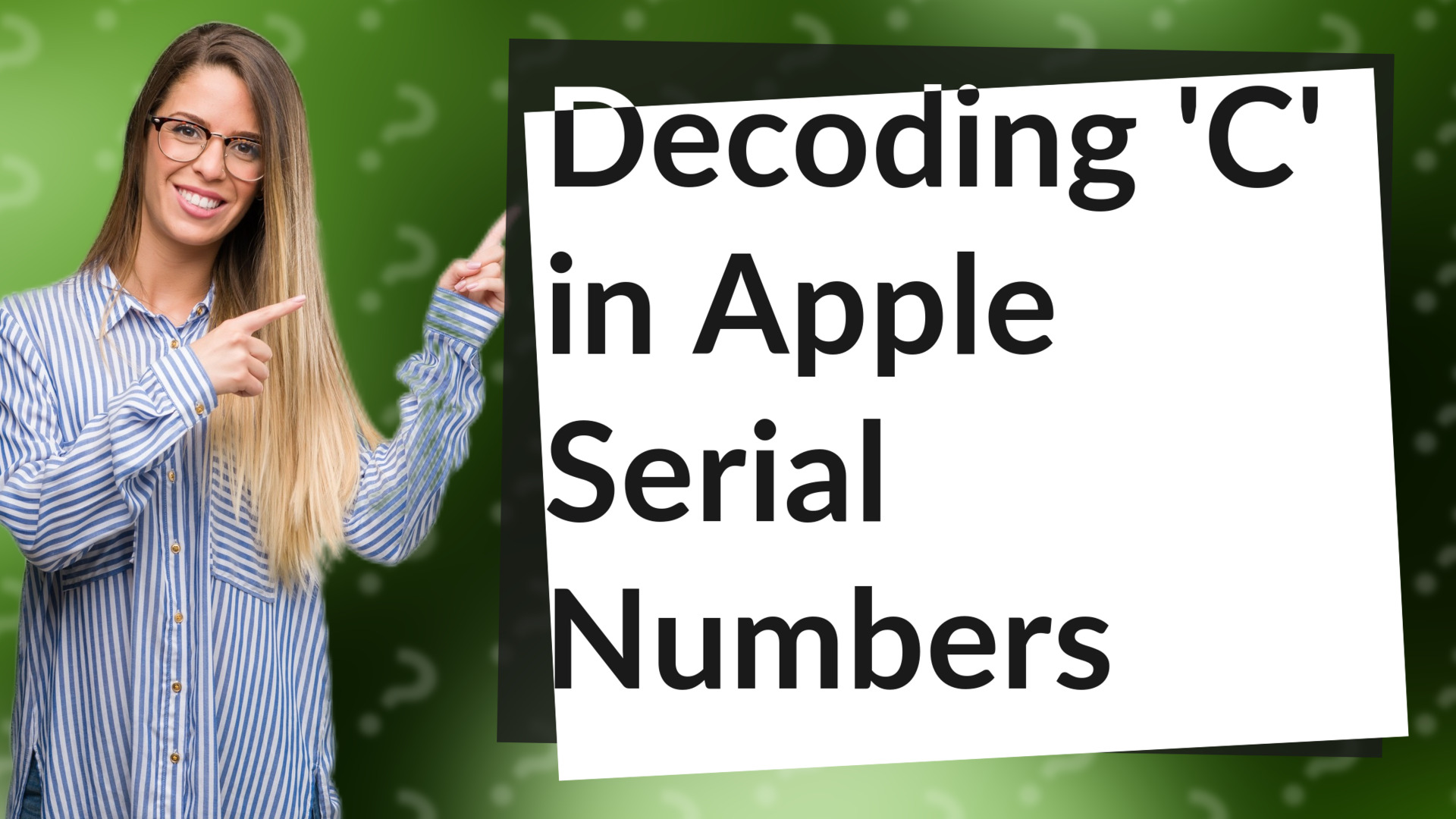 Decoding 'C' in Apple Serial Numbers
