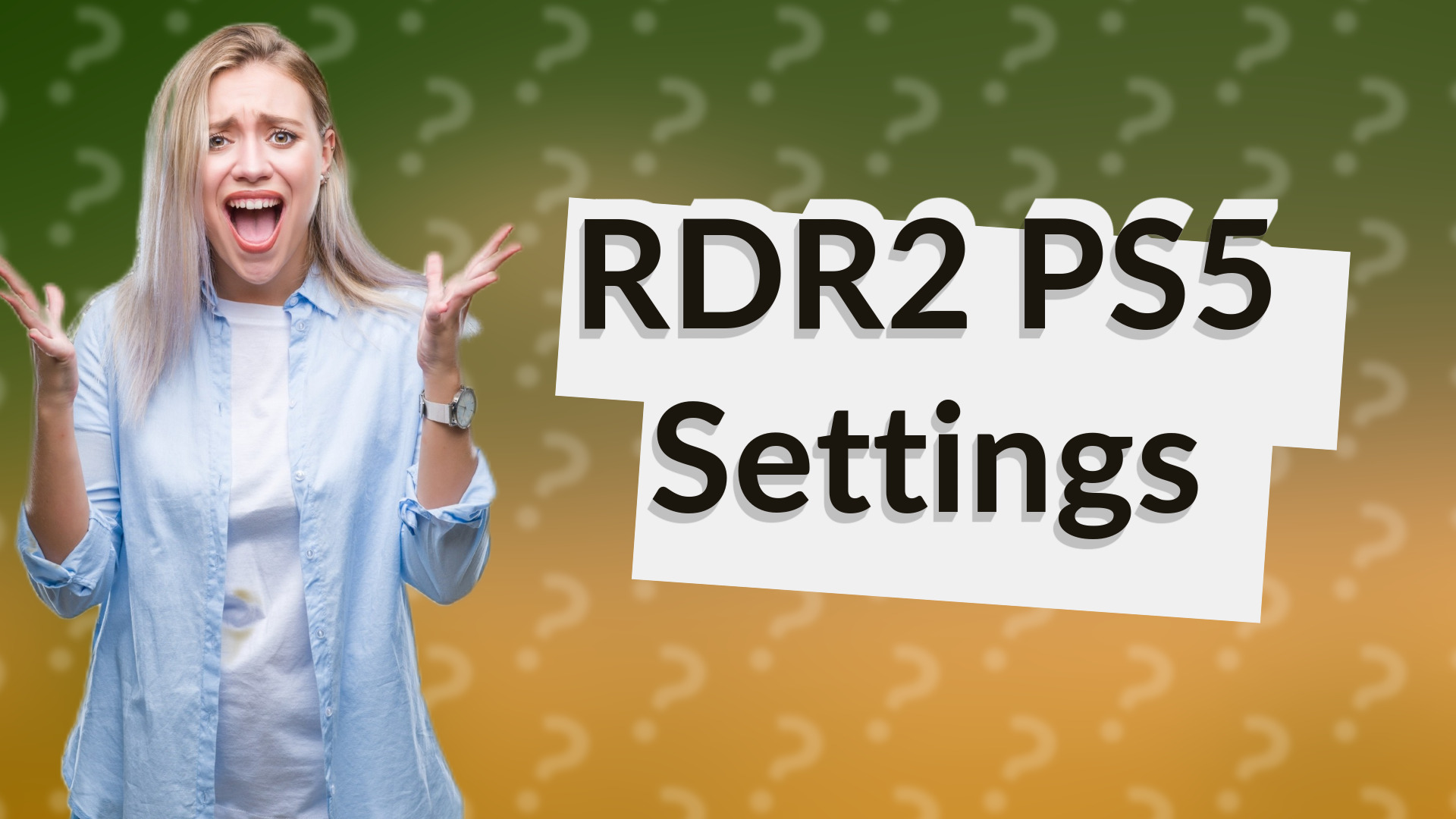 RDR2 PS5 Settings